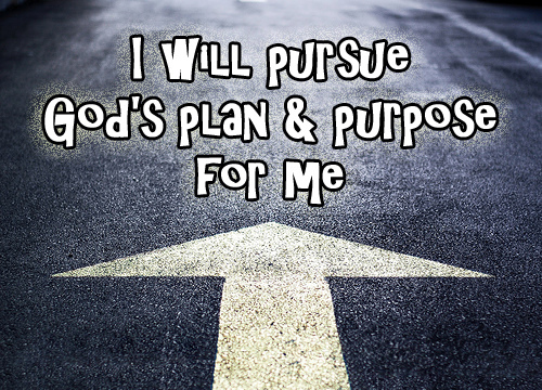 I will persue God's plan and purpose